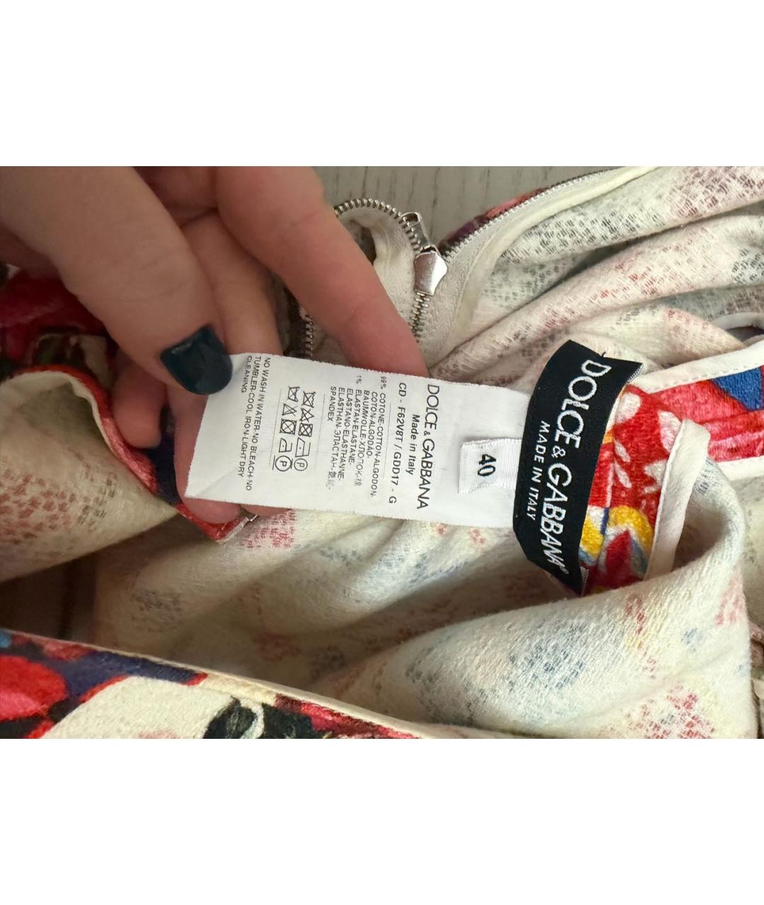 DOLCE&GABBANA Мульти хлопковое повседневное платье, фото 3