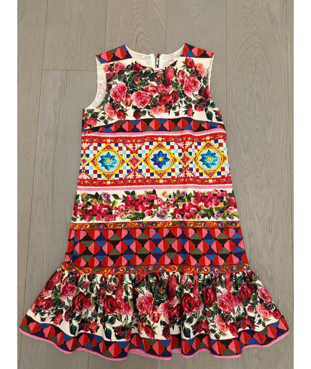 DOLCE&GABBANA Мульти хлопковое повседневное платье, фото 6