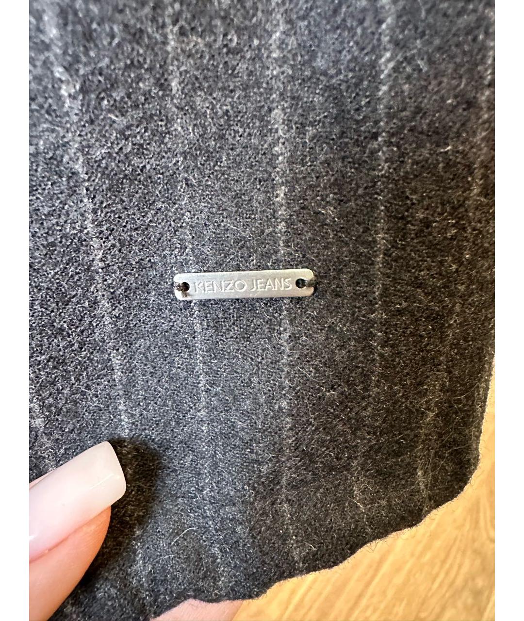 KENZO Серое шерстяное повседневное платье, фото 5