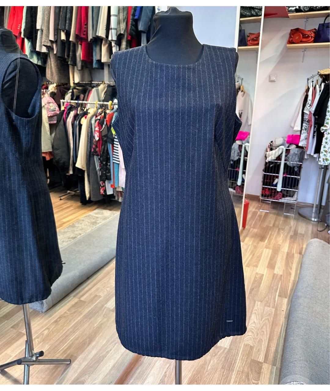 KENZO Серое шерстяное повседневное платье, фото 7