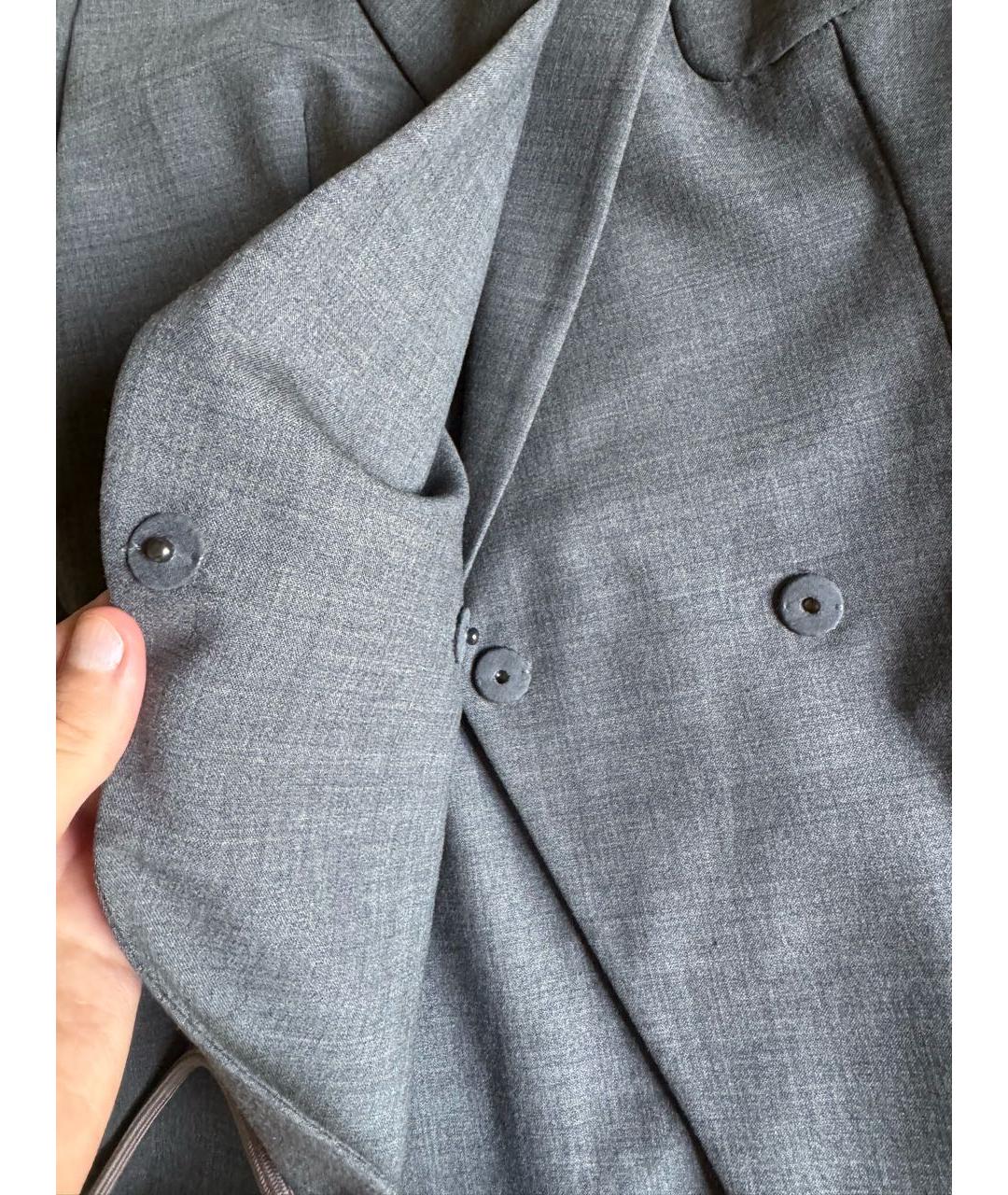 BRUNELLO CUCINELLI Антрацитовый шерстяной костюм с брюками, фото 4