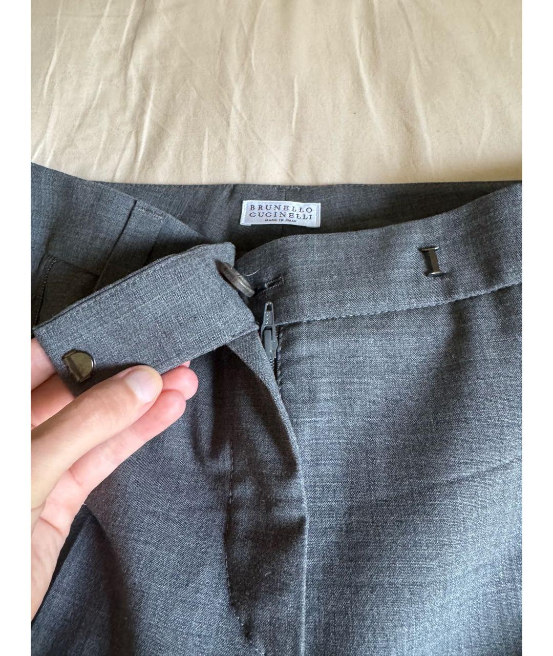 BRUNELLO CUCINELLI Антрацитовый шерстяной костюм с брюками, фото 5