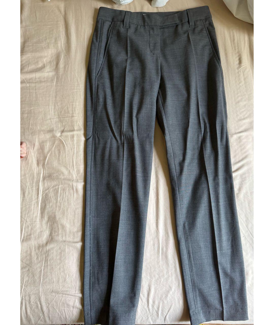 BRUNELLO CUCINELLI Антрацитовый шерстяной костюм с брюками, фото 2