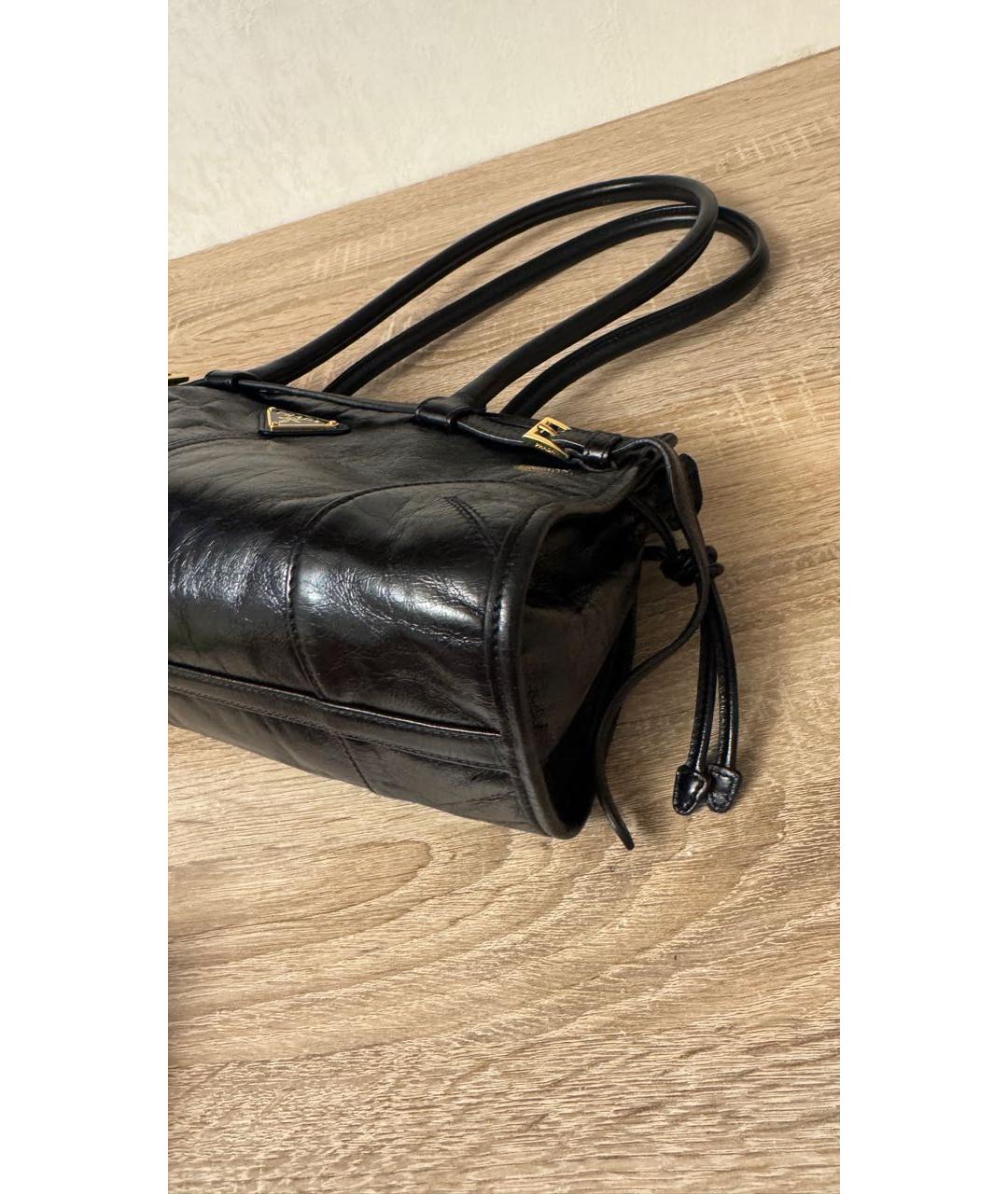 PRADA Черная кожаная сумка через плечо, фото 4