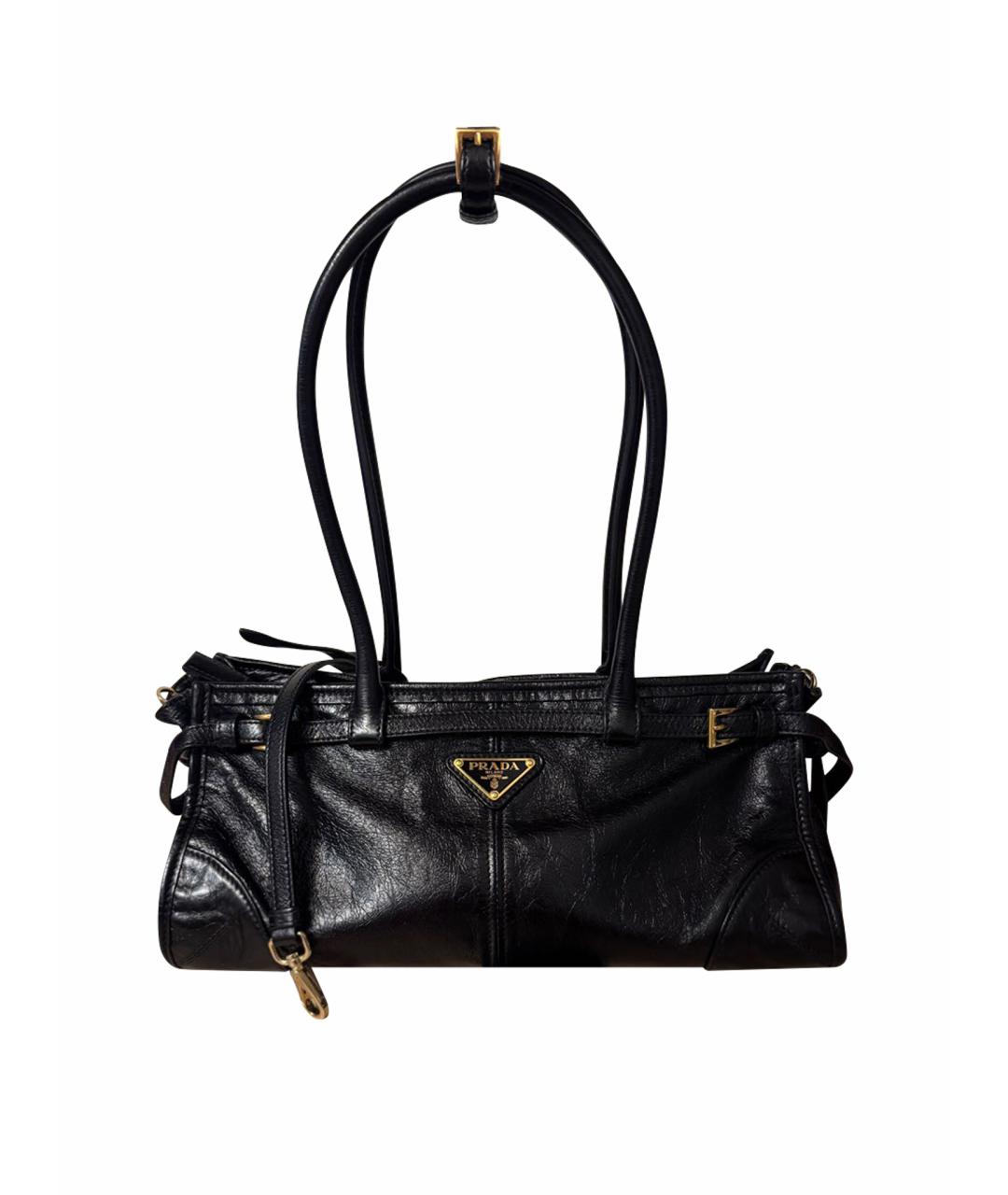 PRADA Черная кожаная сумка через плечо, фото 1