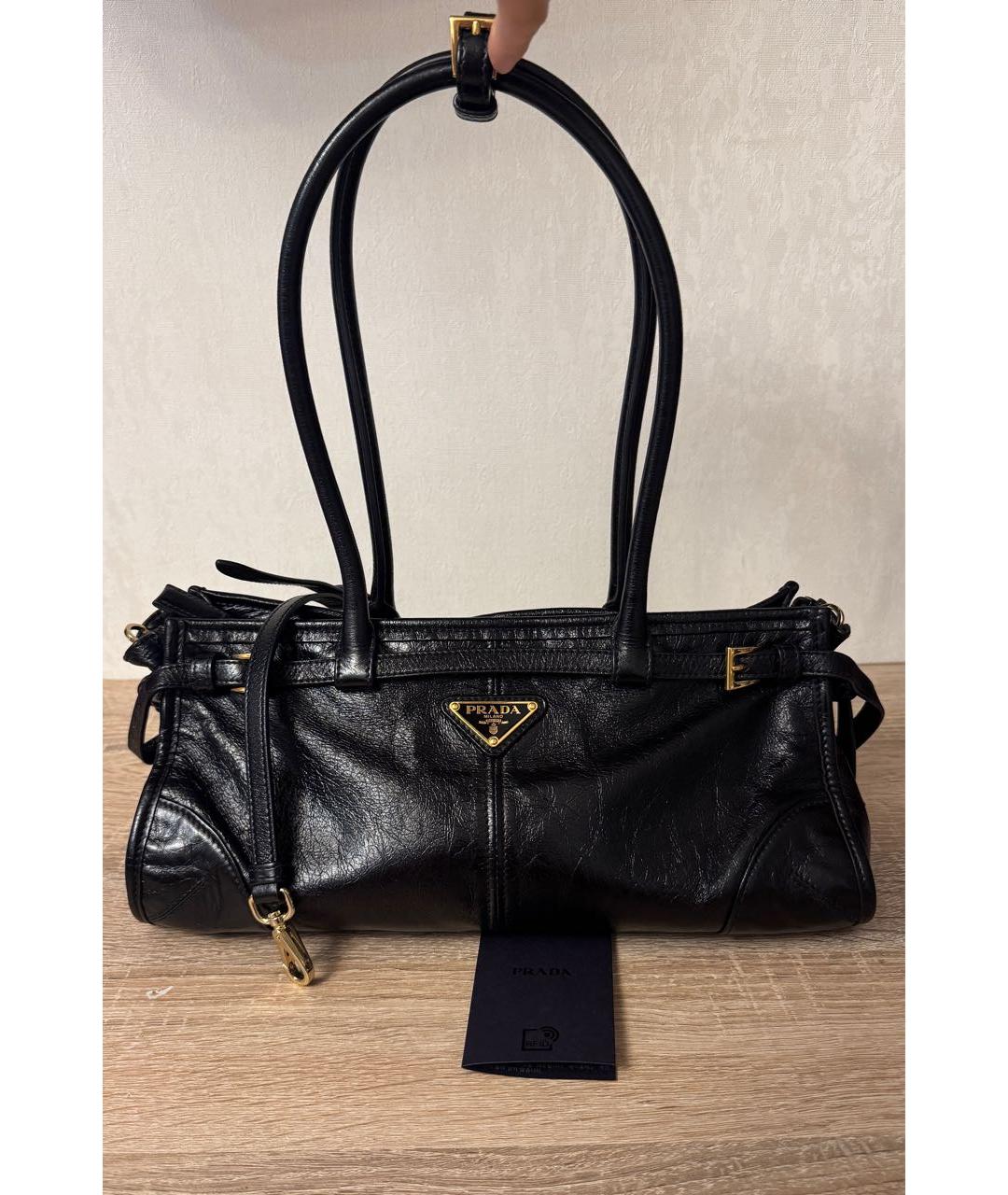 PRADA Черная кожаная сумка через плечо, фото 9