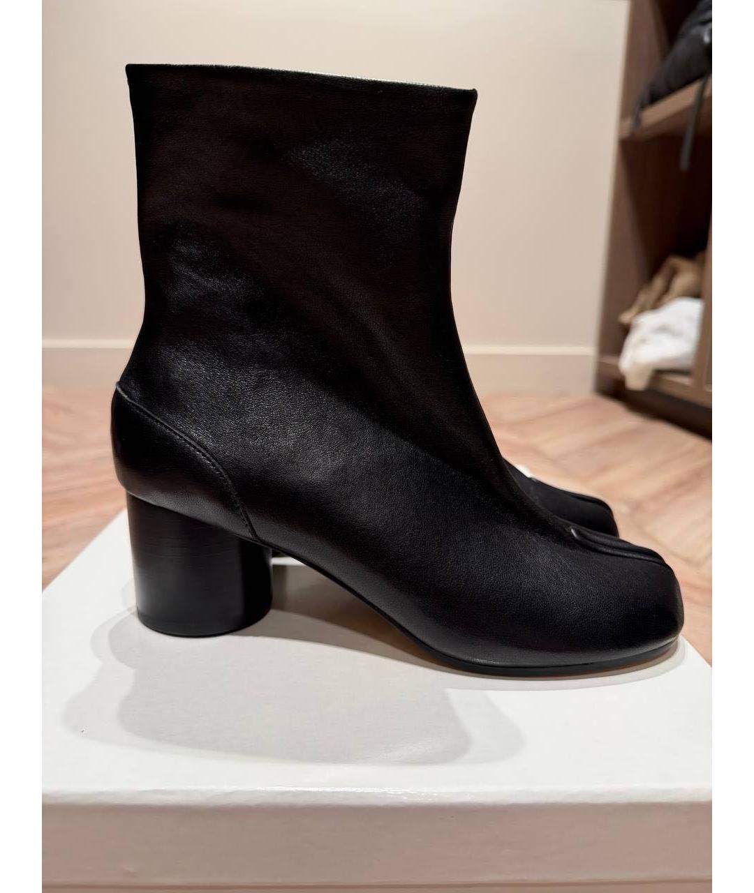 MAISON MARGIELA Черные кожаные ботильоны, фото 6