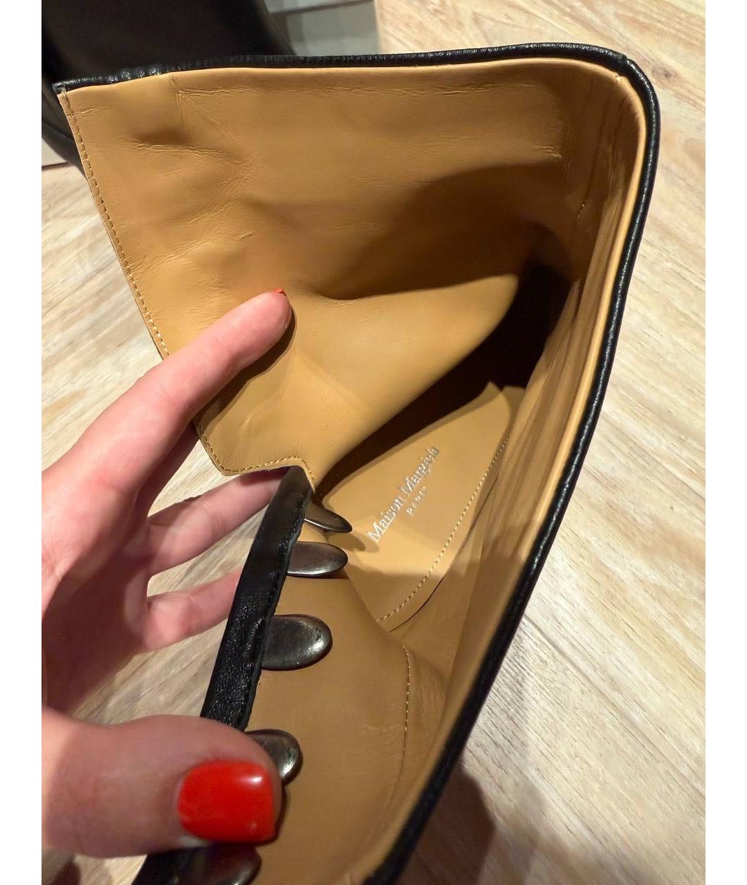 MAISON MARGIELA Черные кожаные ботильоны, фото 3