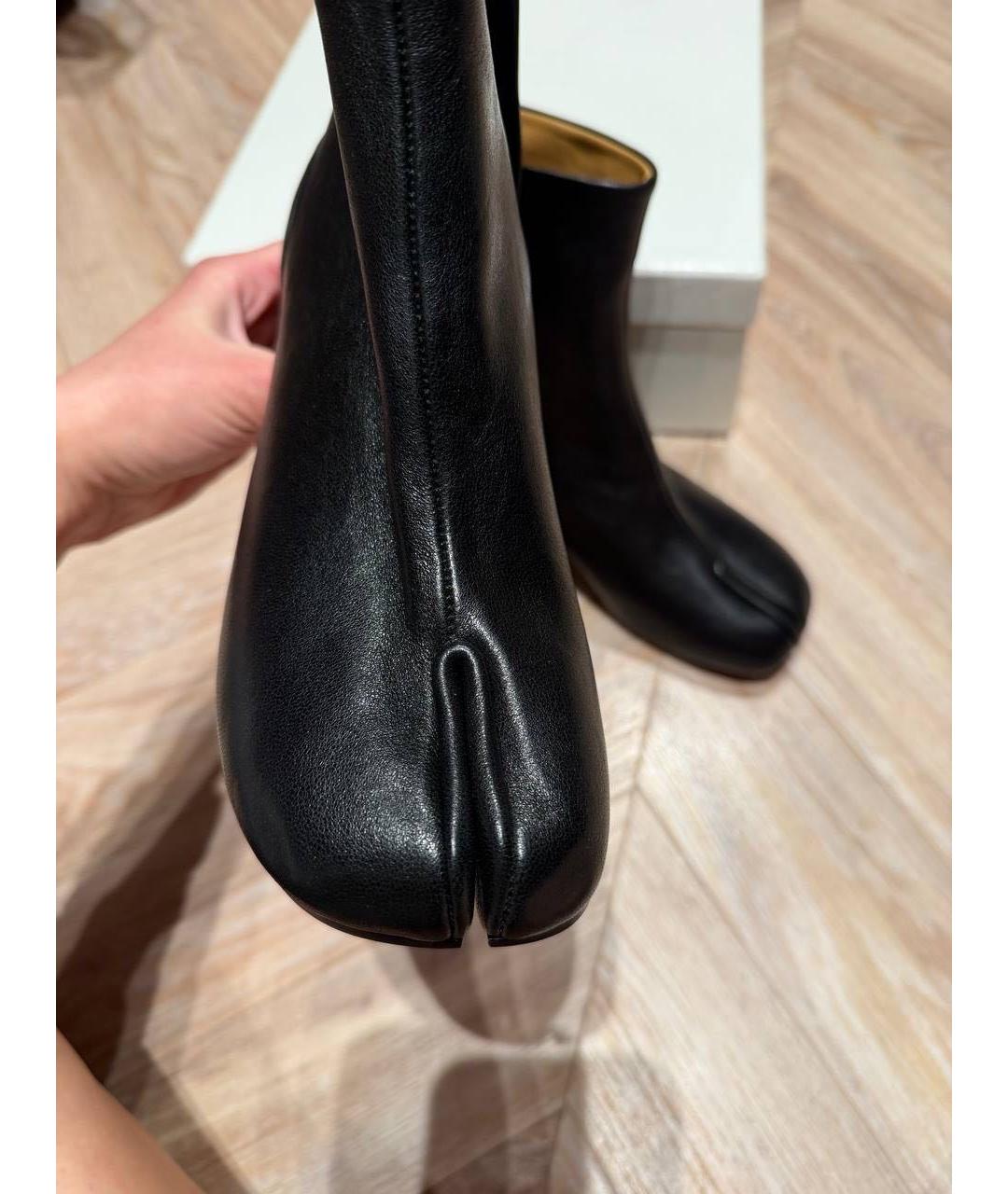 MAISON MARGIELA Черные кожаные ботильоны, фото 2
