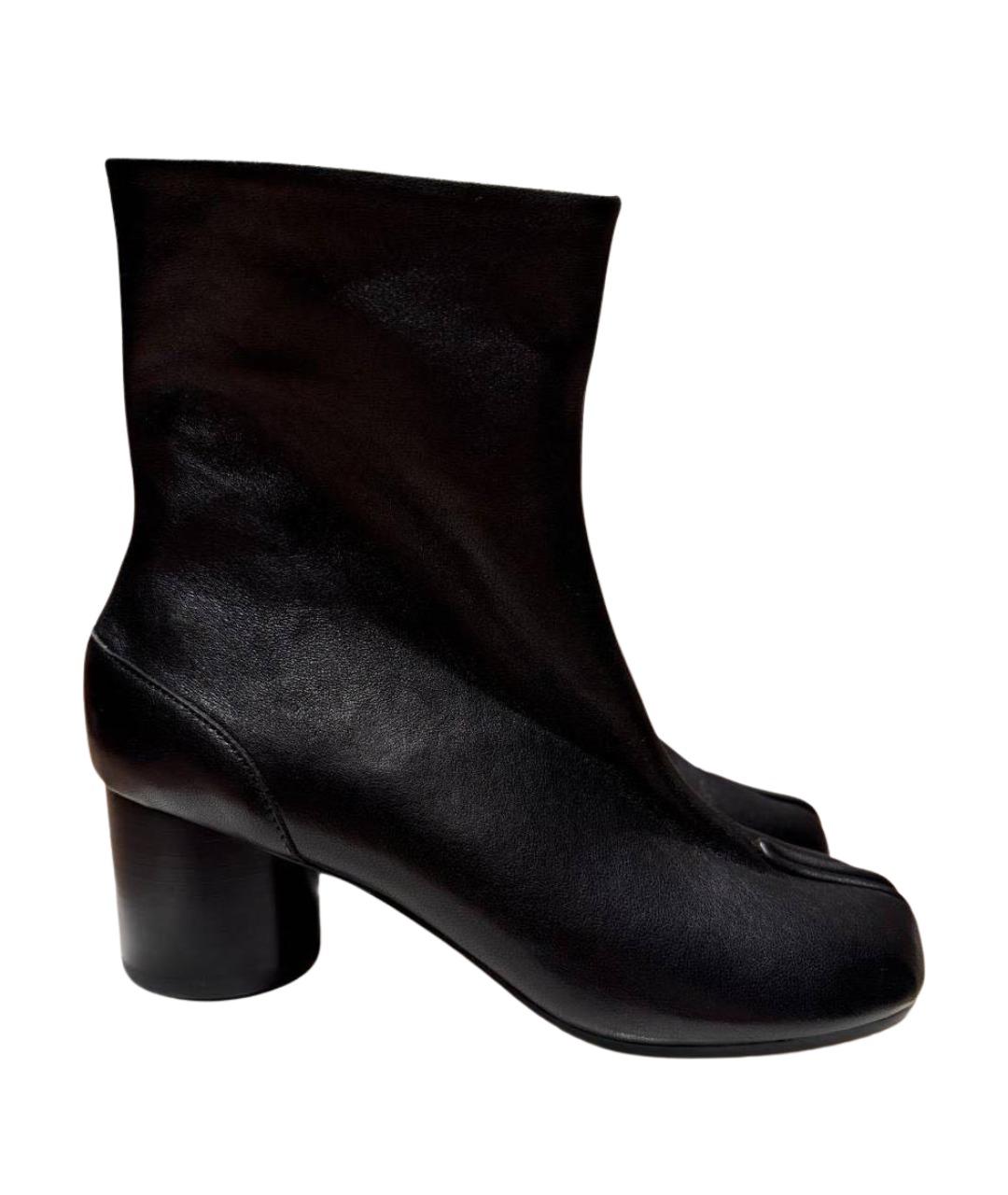 MAISON MARGIELA Черные кожаные ботильоны, фото 1