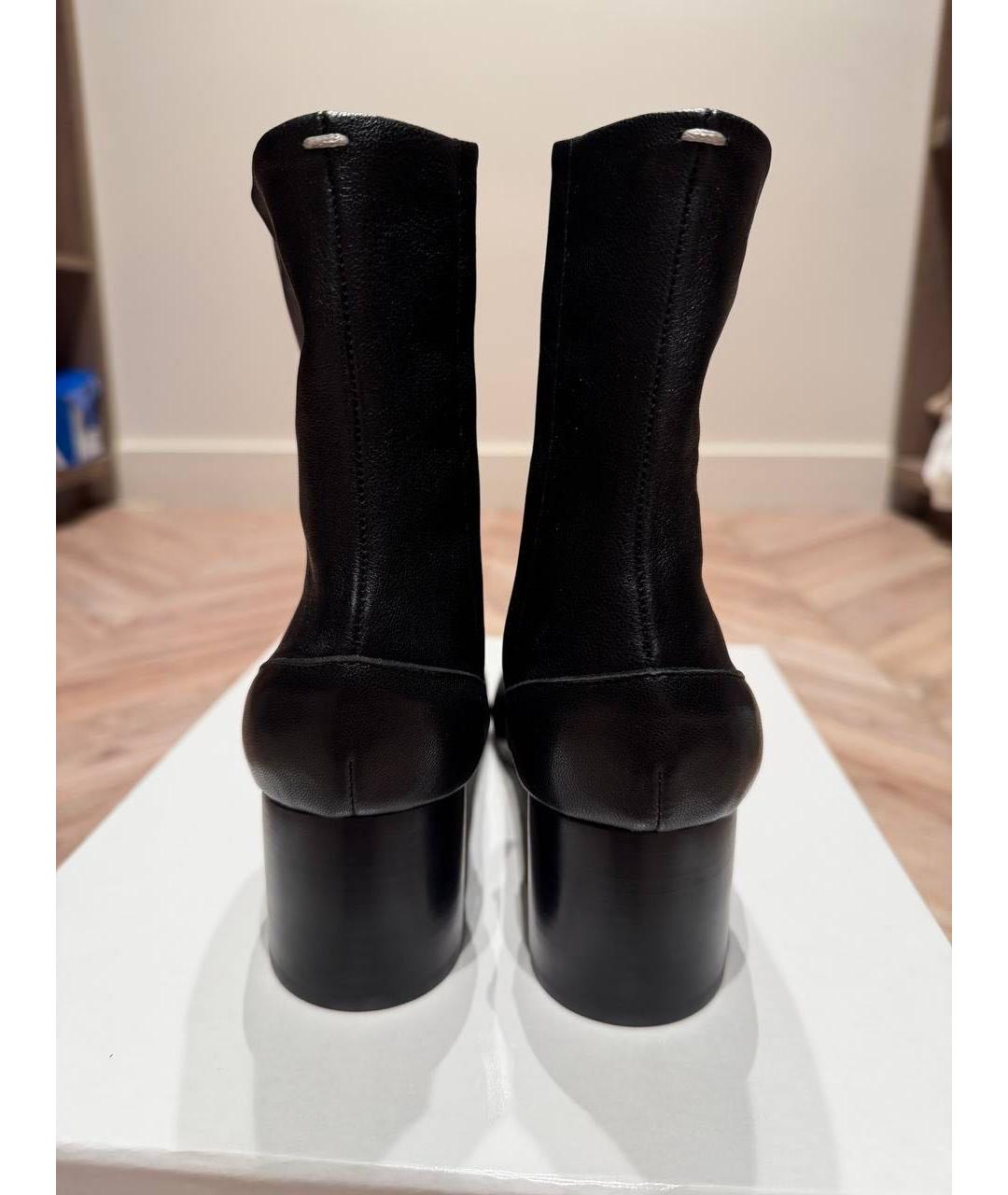 MAISON MARGIELA Черные кожаные ботильоны, фото 4
