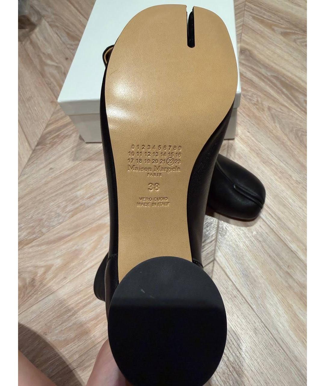 MAISON MARGIELA Черные кожаные ботильоны, фото 5