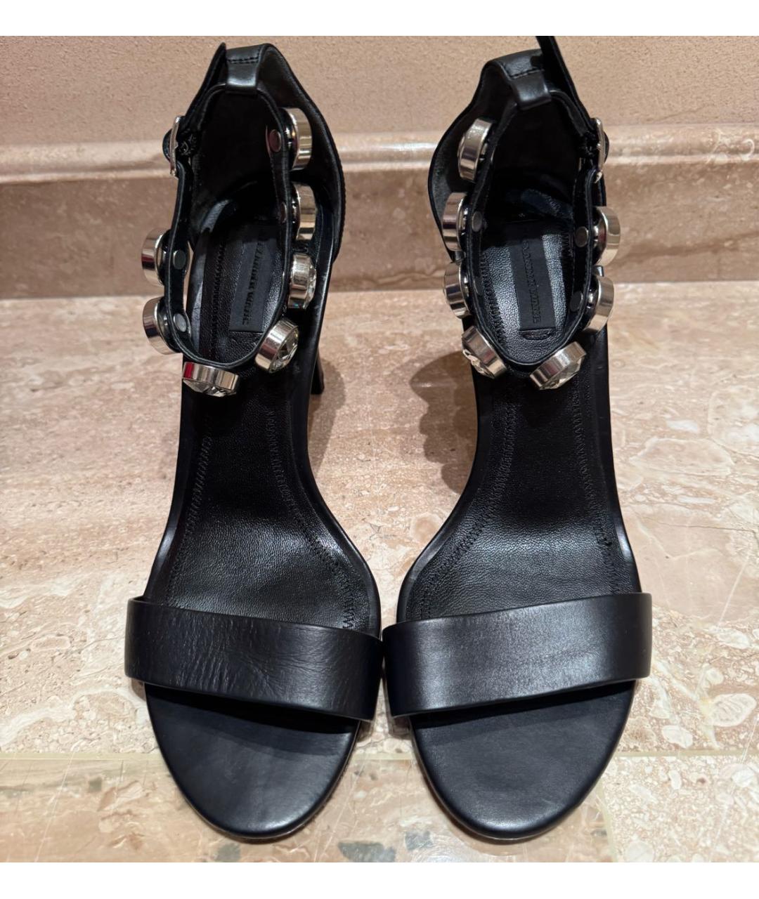 ALEXANDER WANG Черные кожаные босоножки, фото 2