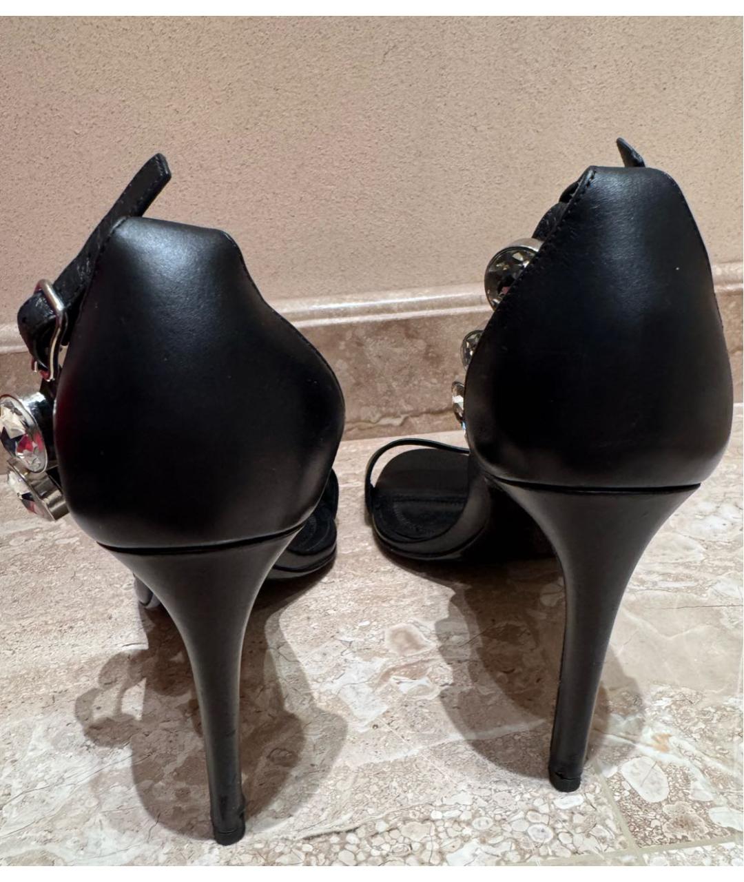 ALEXANDER WANG Черные кожаные босоножки, фото 3