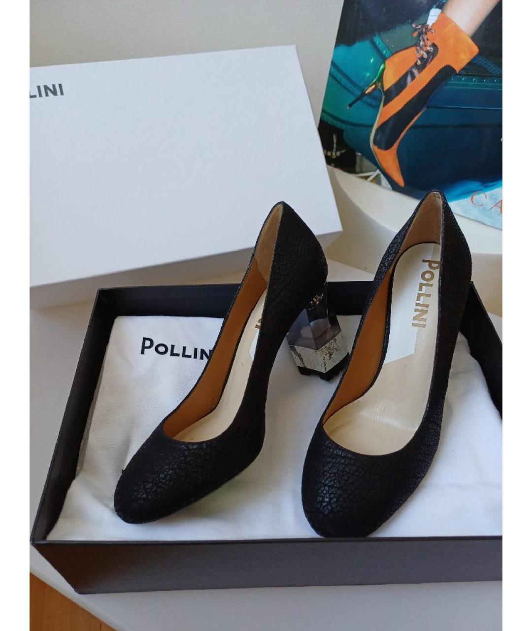 POLLINI Черные кожаные туфли, фото 4