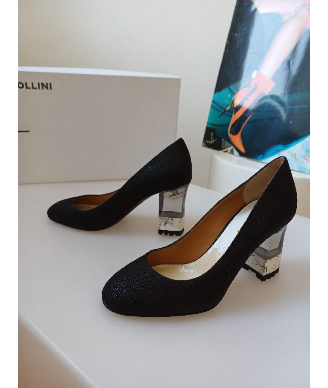 POLLINI Черные кожаные туфли, фото 6