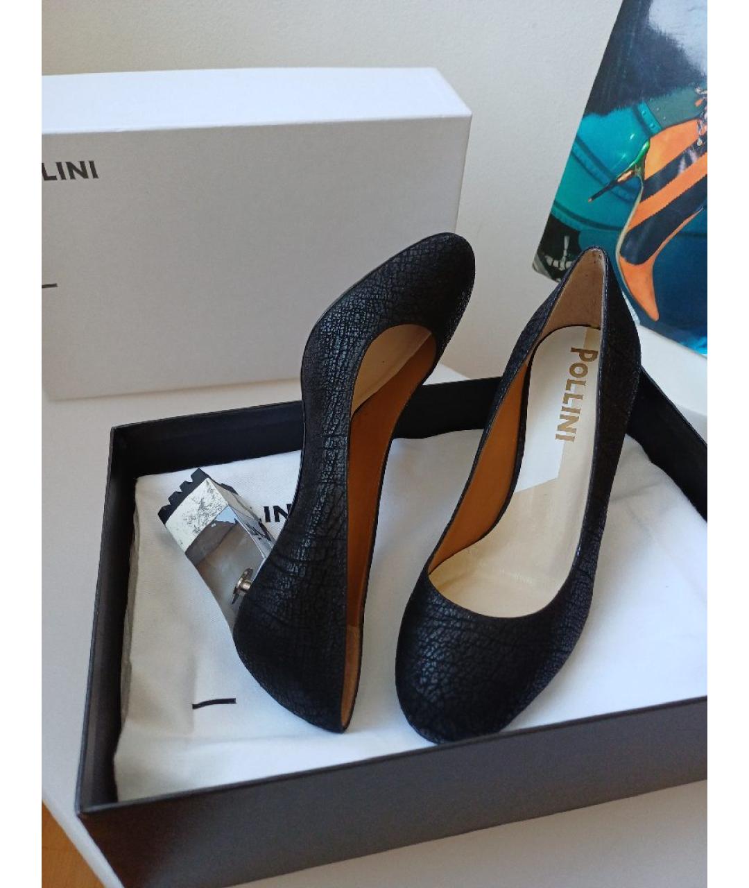 POLLINI Черные кожаные туфли, фото 3