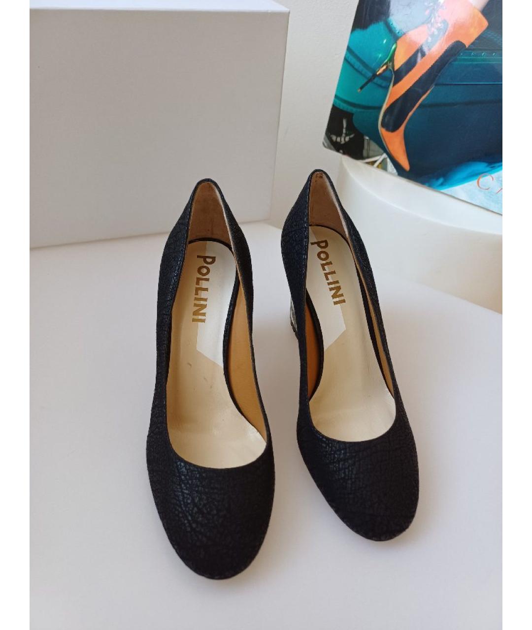 POLLINI Черные кожаные туфли, фото 7