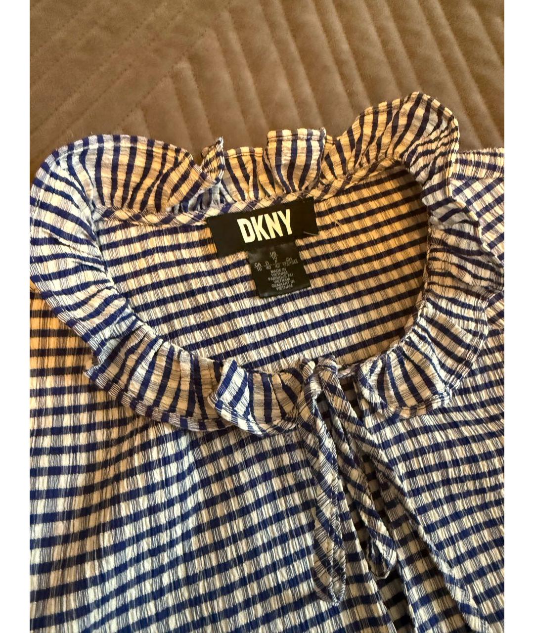 DKNY Синее полиуретановое повседневное платье, фото 4