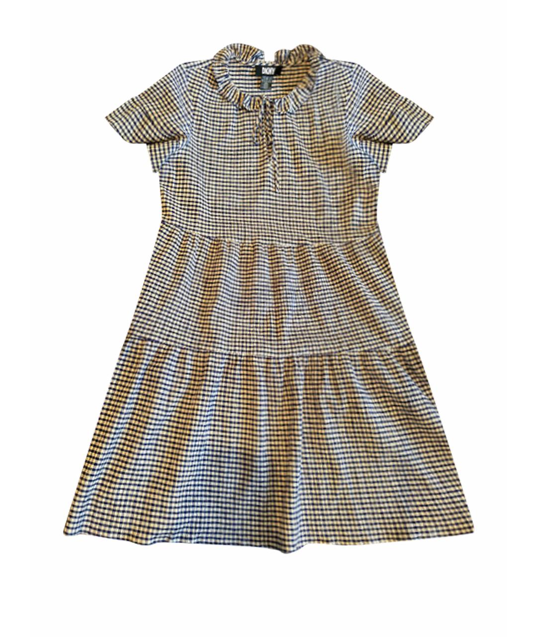 DKNY Синее полиуретановое повседневное платье, фото 1