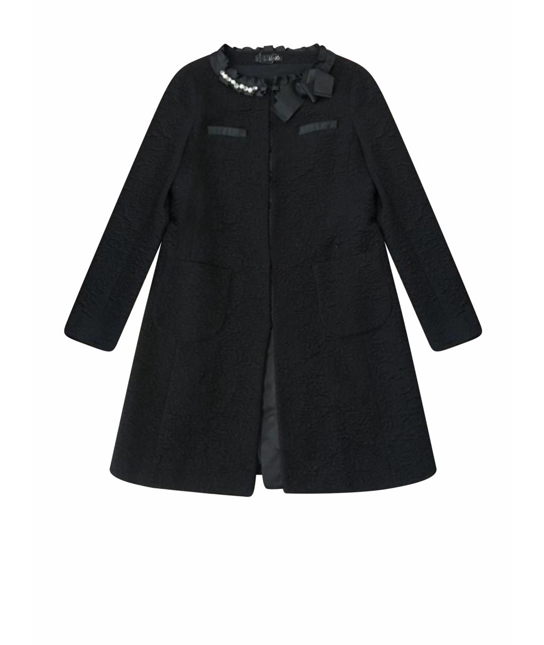 LIU JO Черное твидовое пальто, фото 1