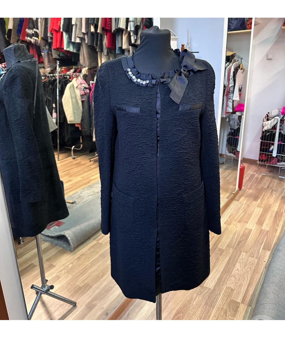 LIU JO Черное твидовое пальто, фото 8