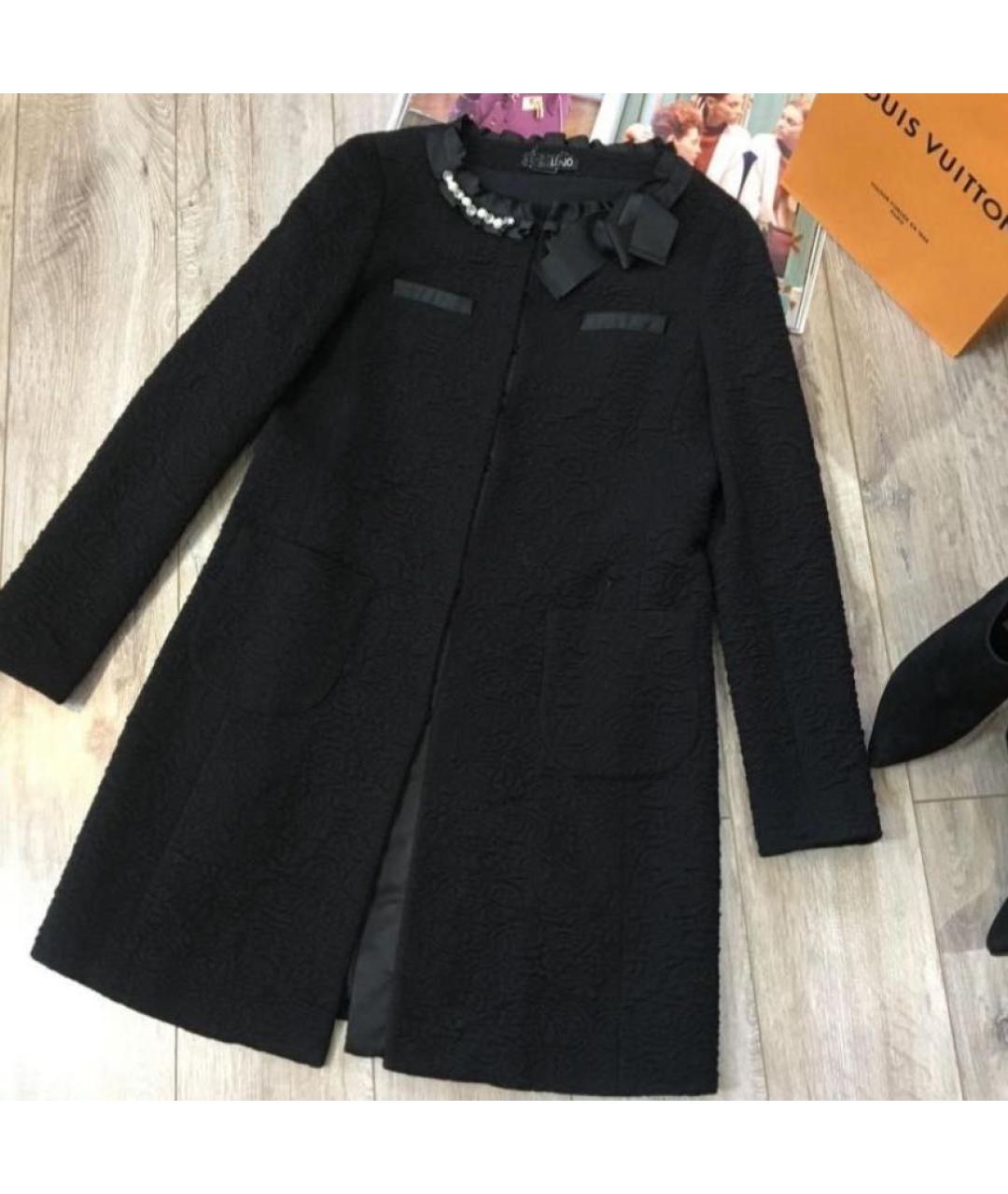 LIU JO Черное твидовое пальто, фото 3