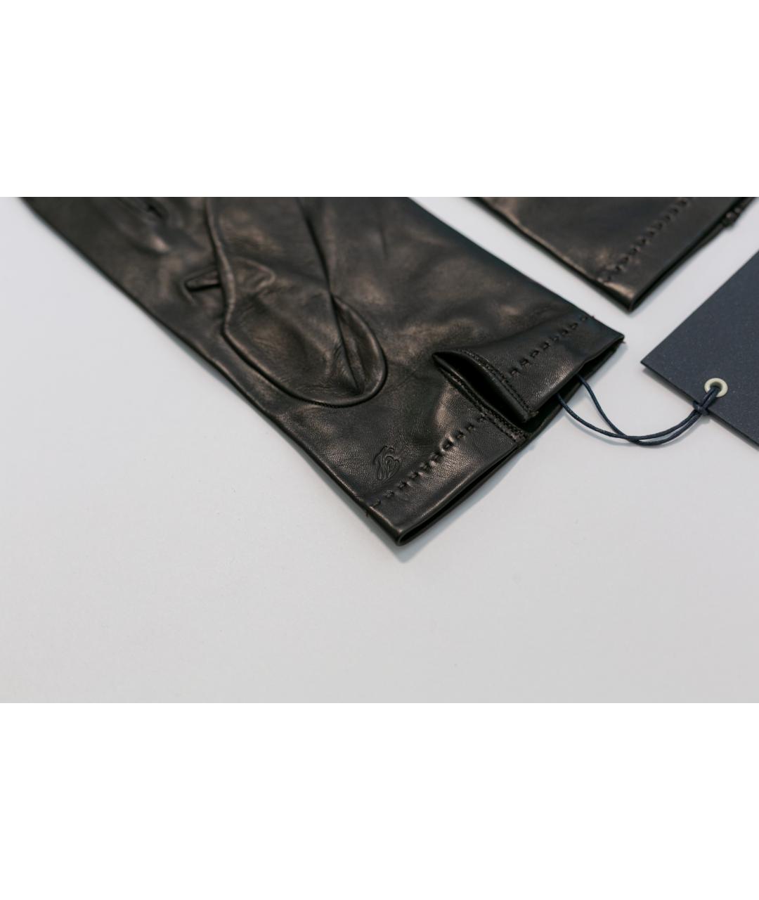 LARDINI Серые кожаные перчатки, фото 4