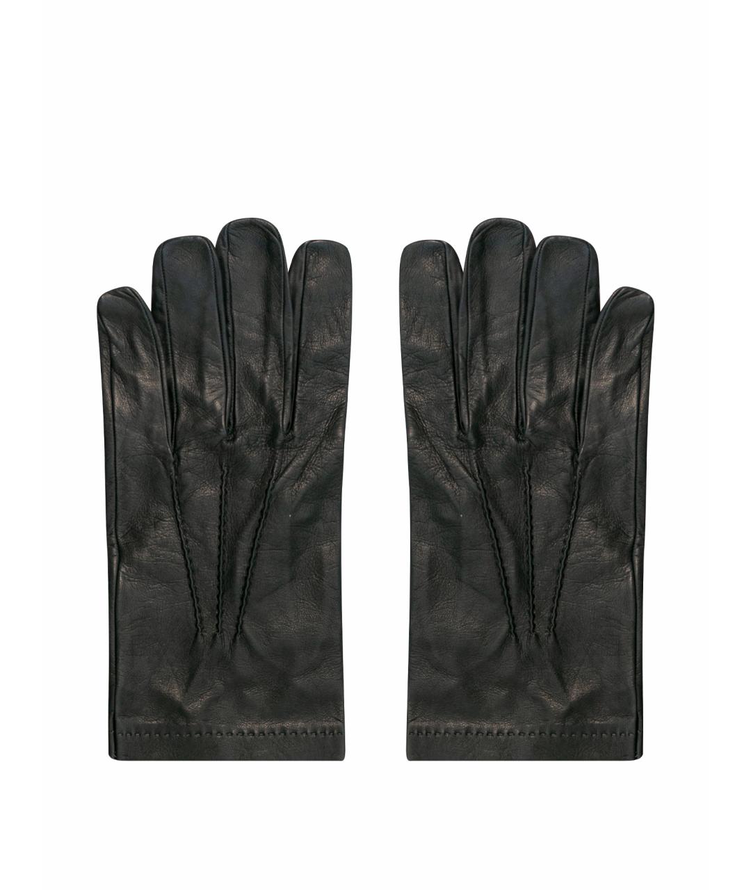 LARDINI Серые кожаные перчатки, фото 1