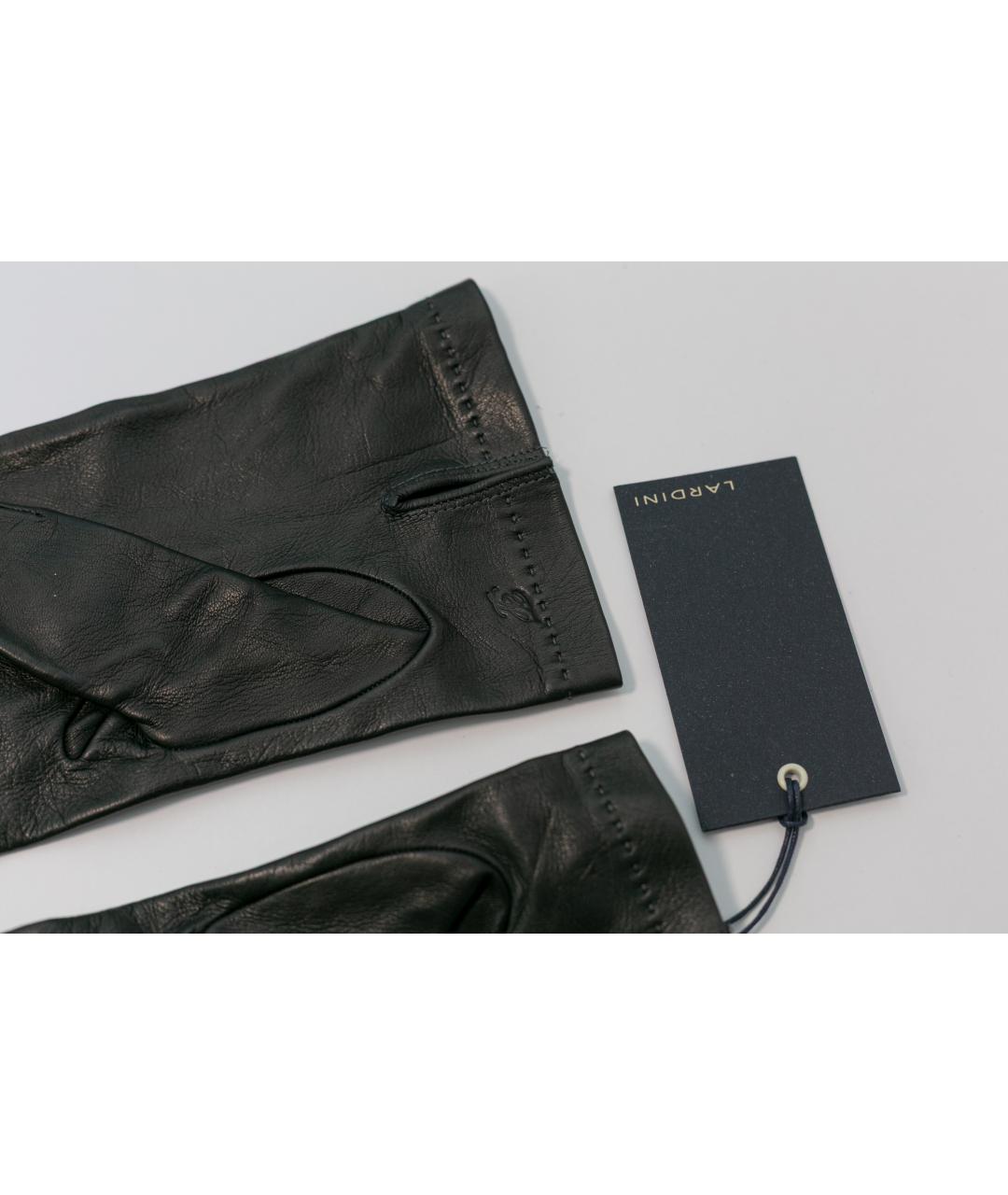 LARDINI Серые кожаные перчатки, фото 3