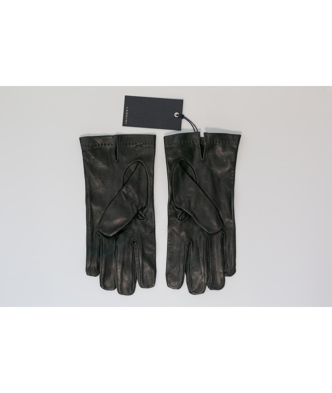 LARDINI Серые кожаные перчатки, фото 2