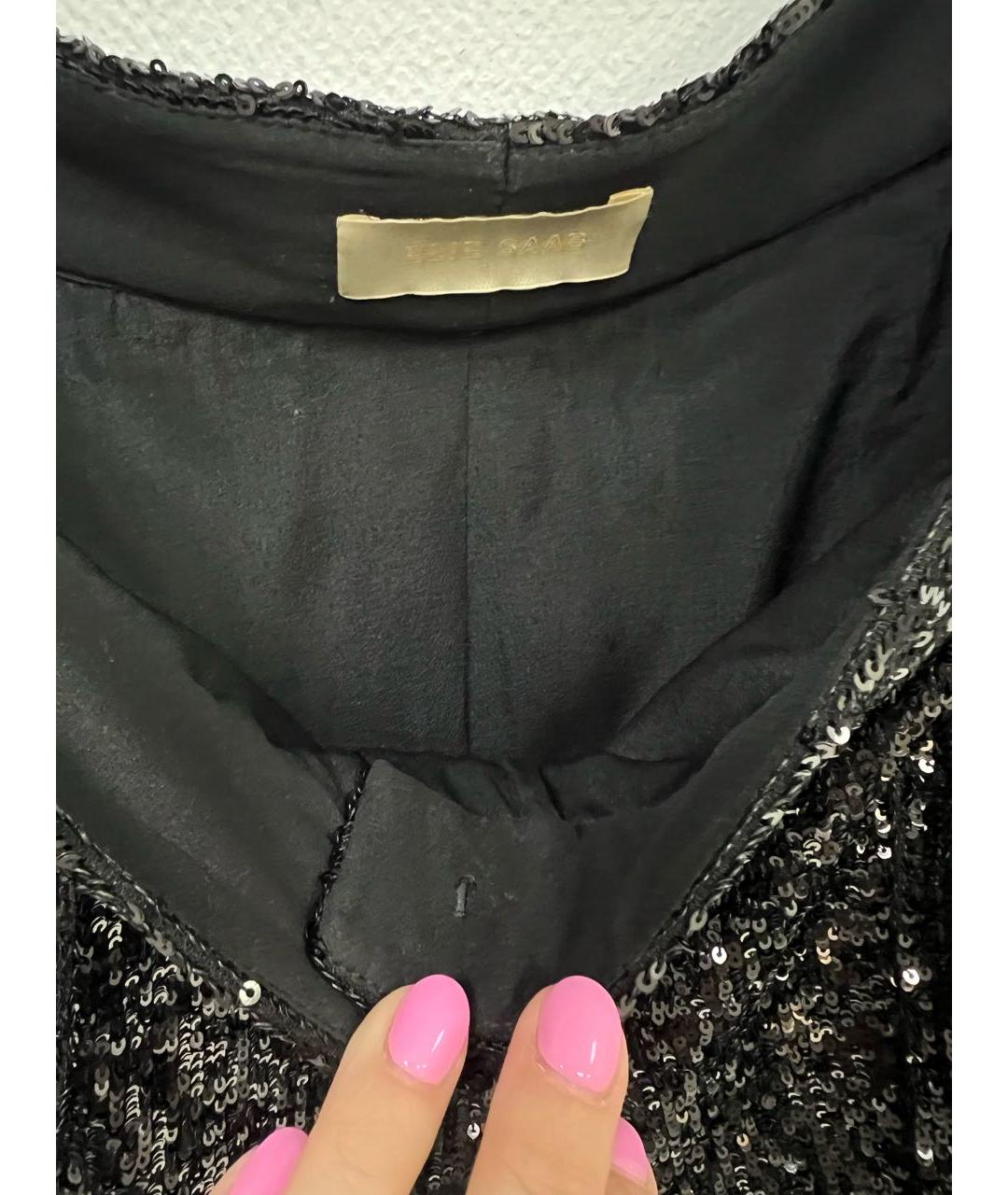 ELIE SAAB Черные шелковые брюки широкие, фото 4