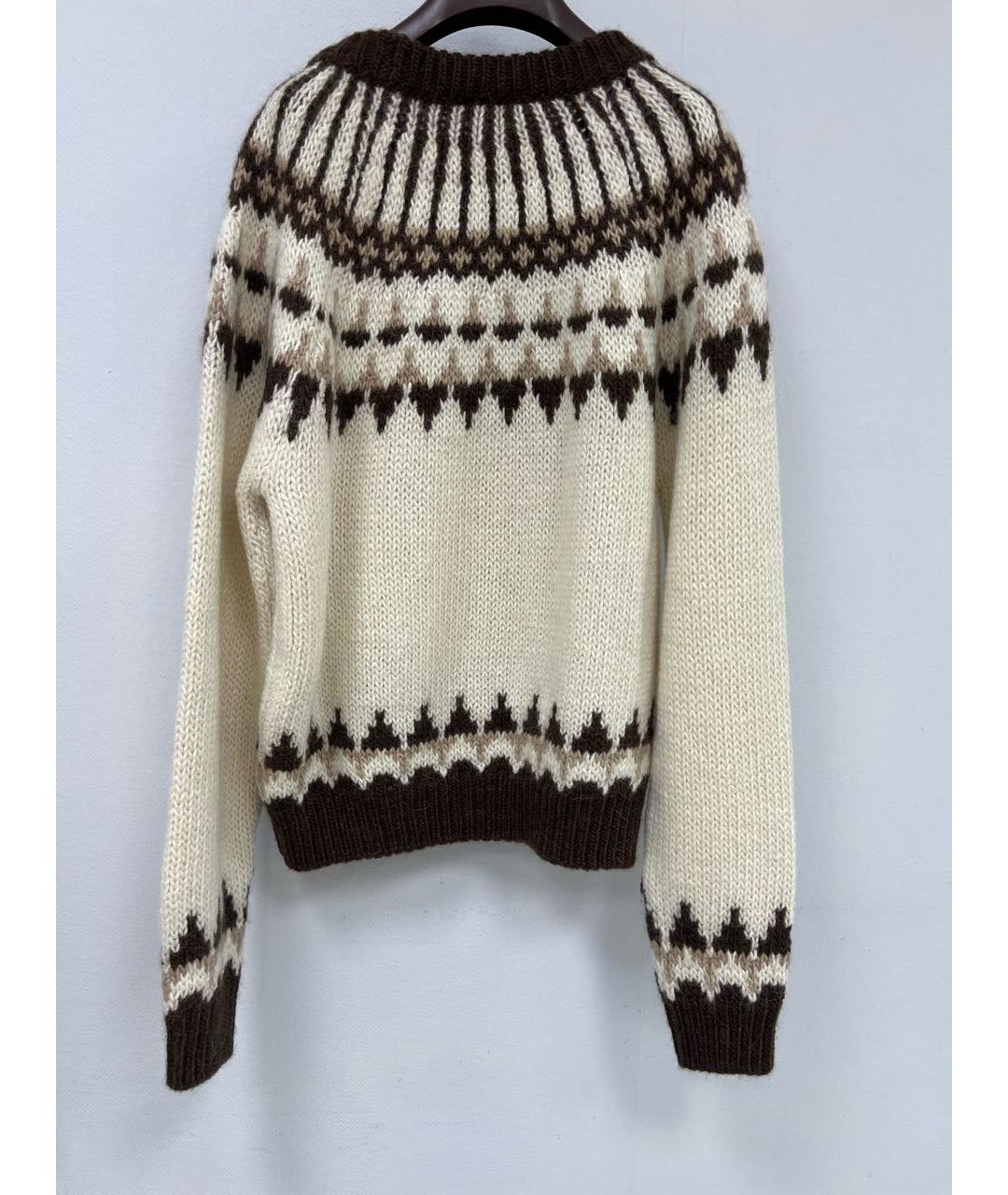 SAINT LAURENT Бежевый шерстяной джемпер / свитер, фото 2