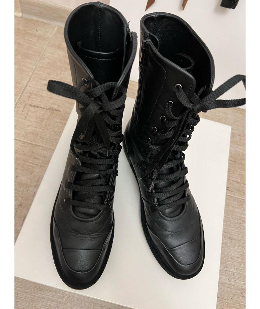 MAX MARA Черные кожаные сапоги, фото 2