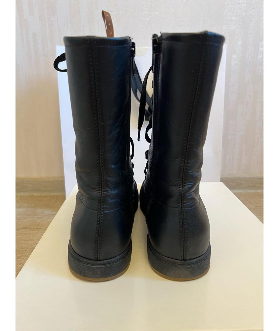 MAX MARA Черные кожаные сапоги, фото 4