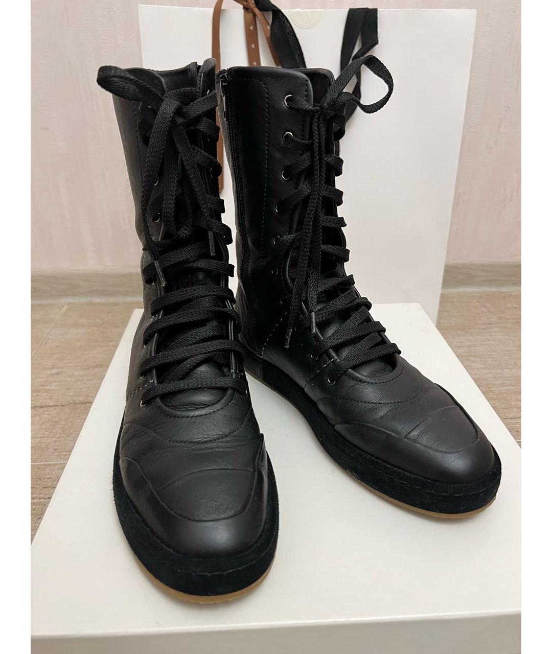 MAX MARA Черные кожаные сапоги, фото 7