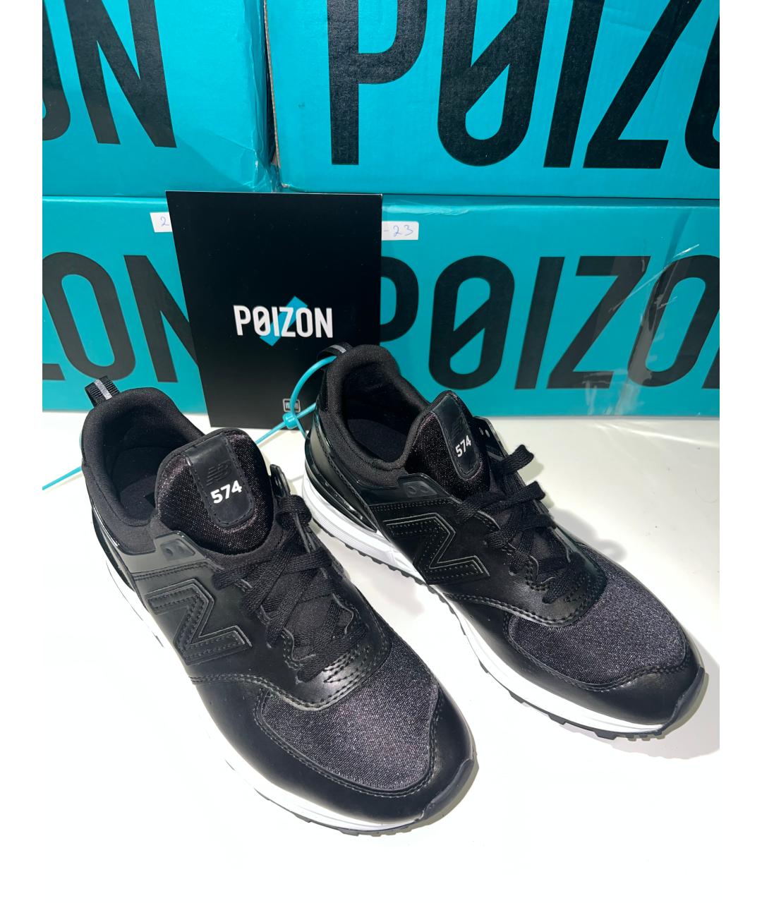 NEW BALANCE Черные кроссовки из искусственной кожи, фото 7