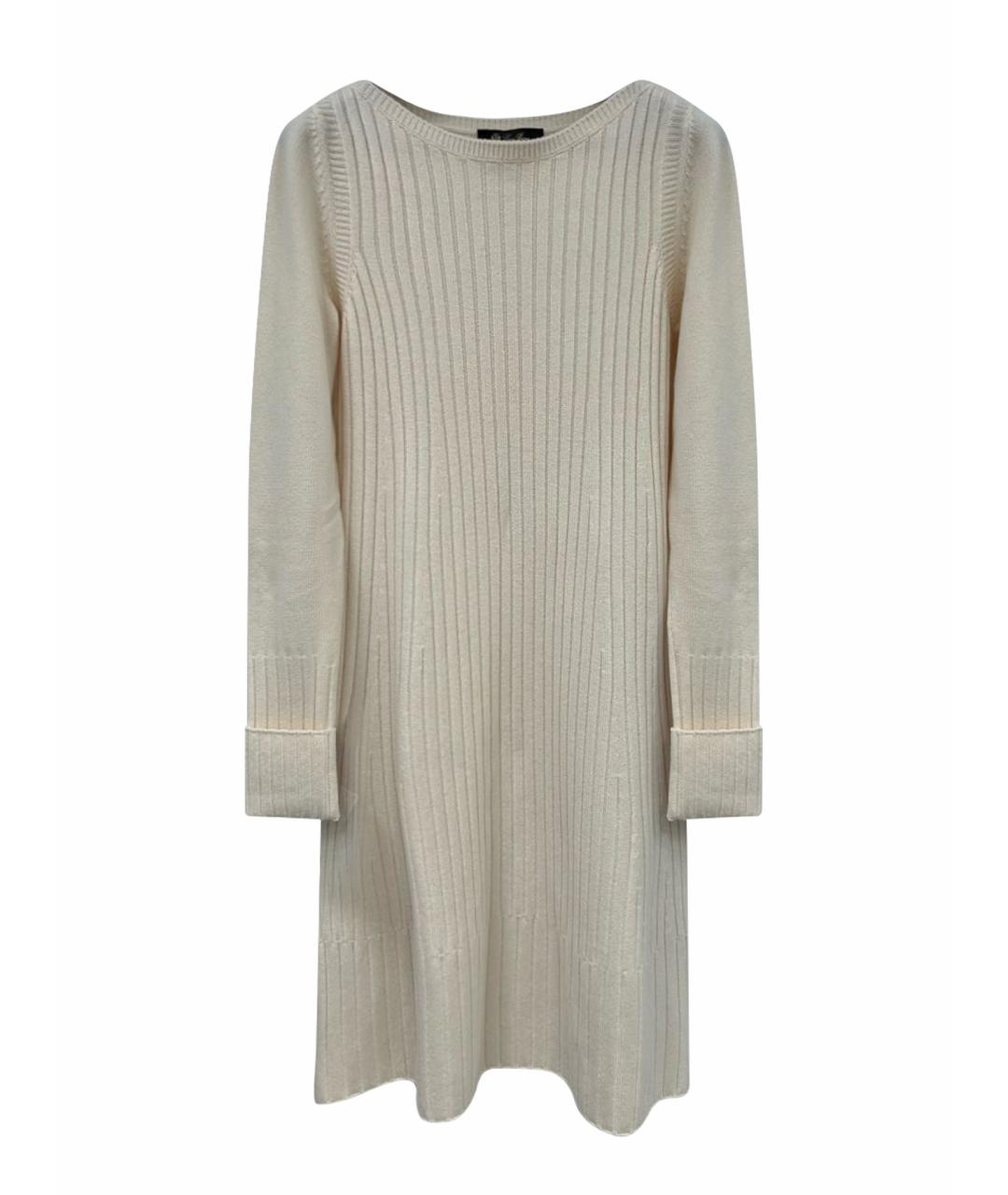 LORO PIANA Бежевое кашемировое повседневное платье, фото 1