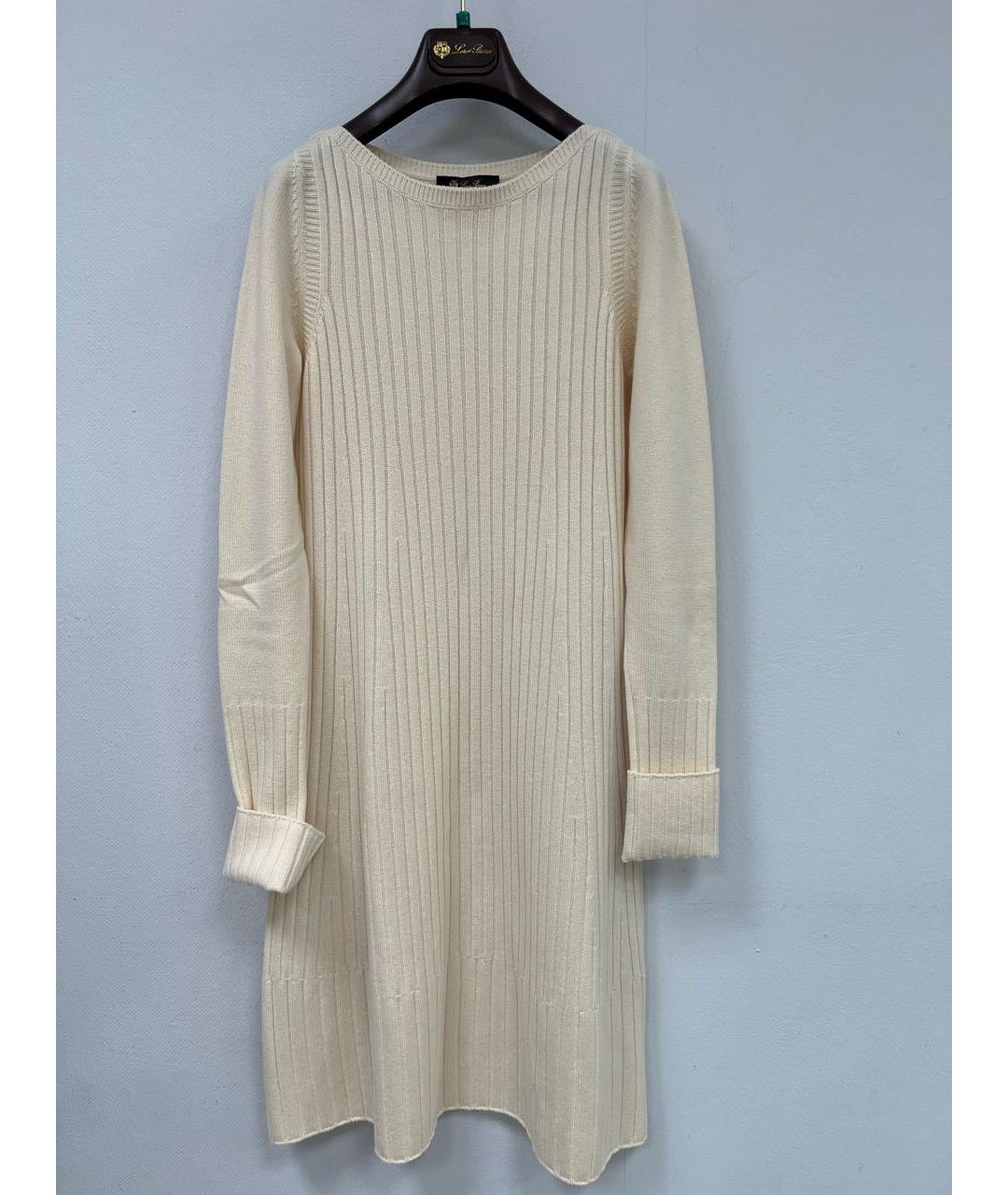 LORO PIANA Бежевое кашемировое повседневное платье, фото 7
