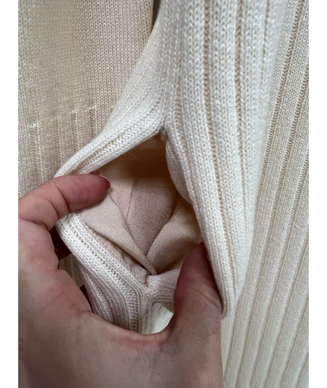 LORO PIANA Бежевое кашемировое повседневное платье, фото 5