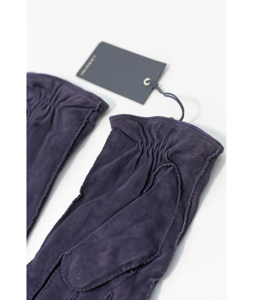 LARDINI Фиолетовые кожаные перчатки, фото 4