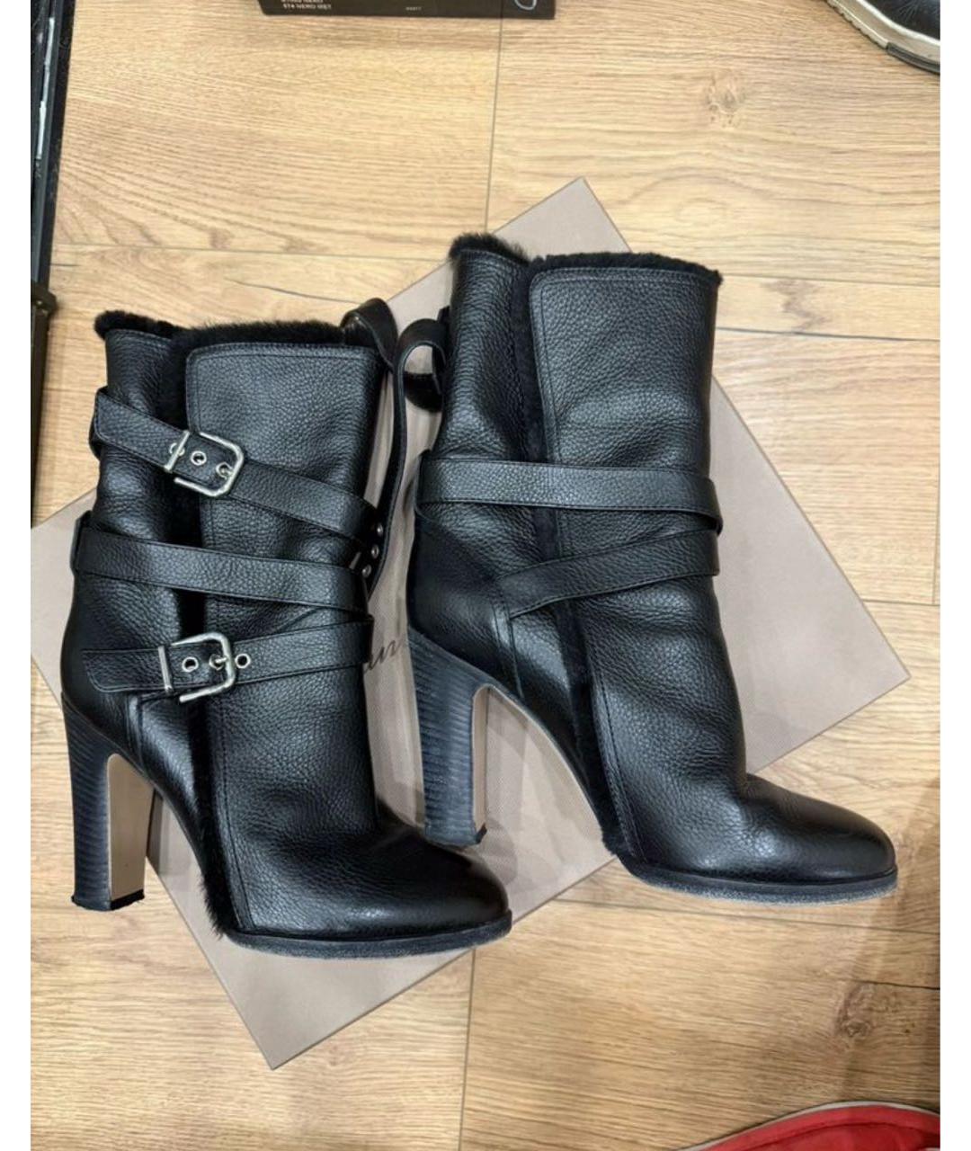 GIANVITO ROSSI Черные кожаные ботильоны, фото 4