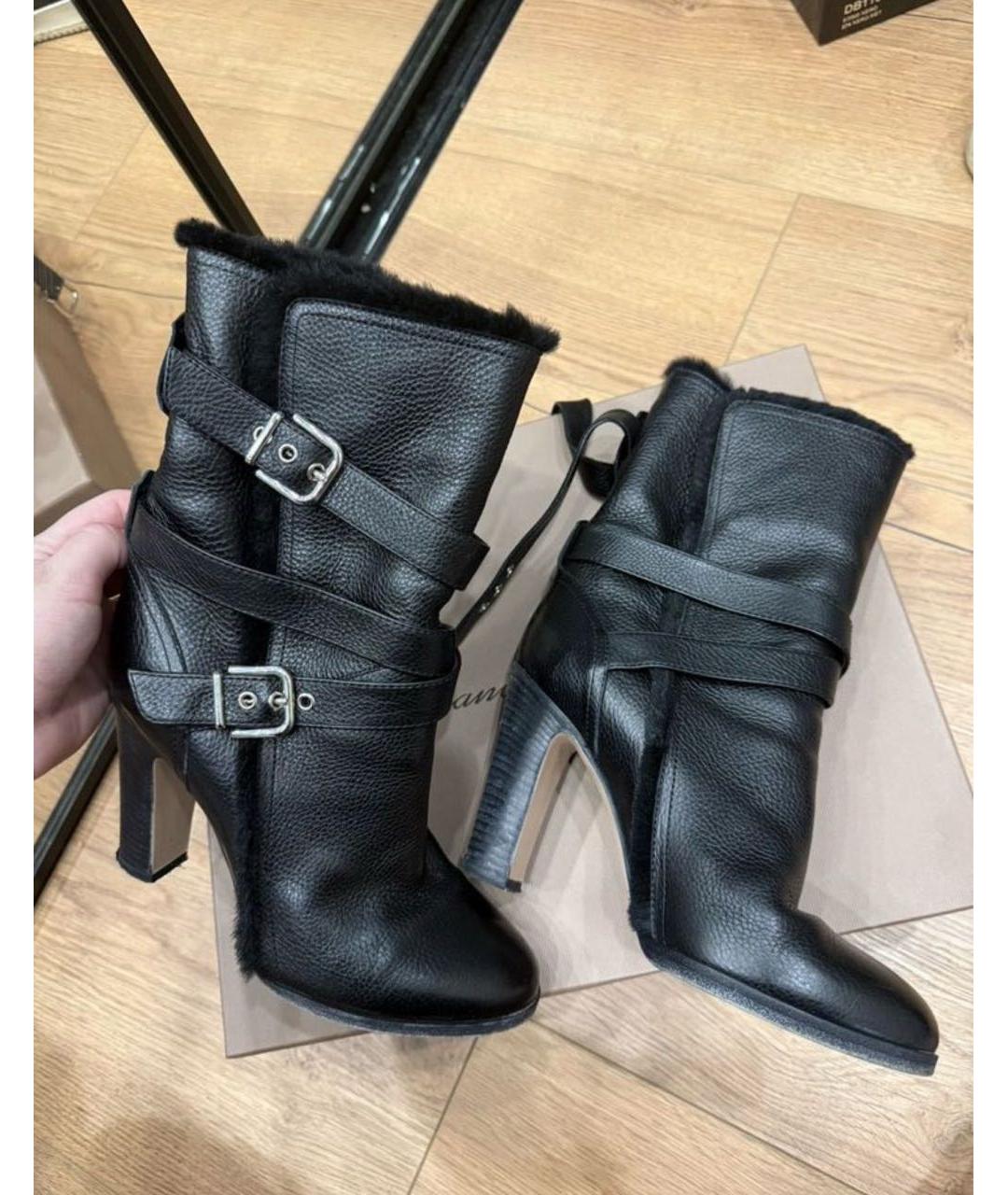 GIANVITO ROSSI Черные кожаные ботильоны, фото 3