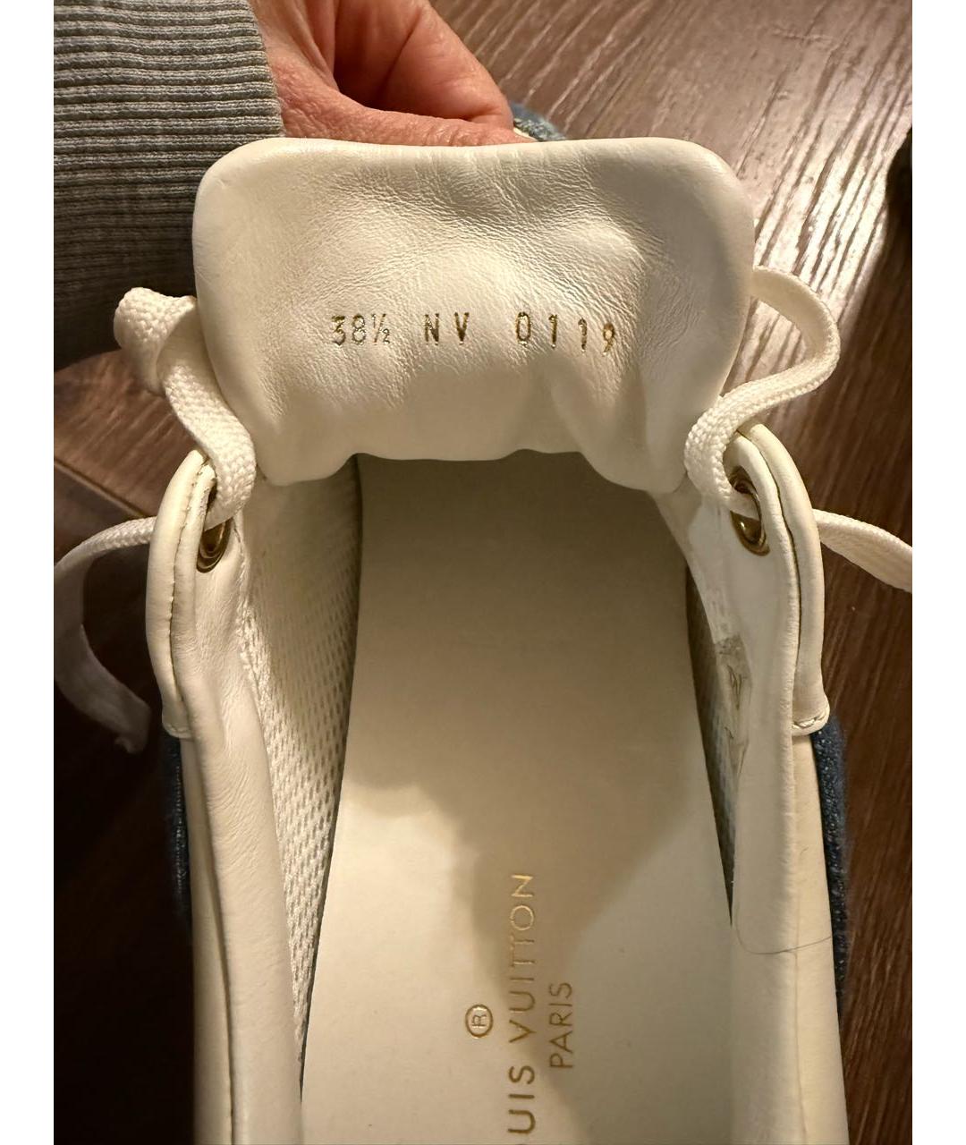 LOUIS VUITTON Белые кожаные кроссовки, фото 4