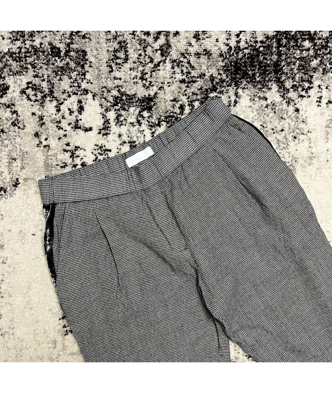 FABIANA FILIPPI Серые шерстяные прямые брюки, фото 2