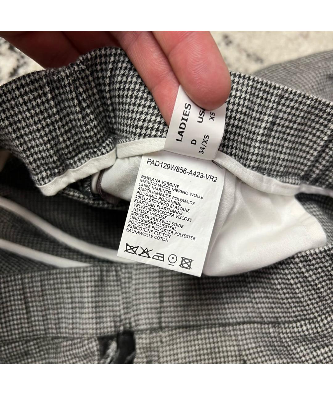 FABIANA FILIPPI Серые шерстяные прямые брюки, фото 6