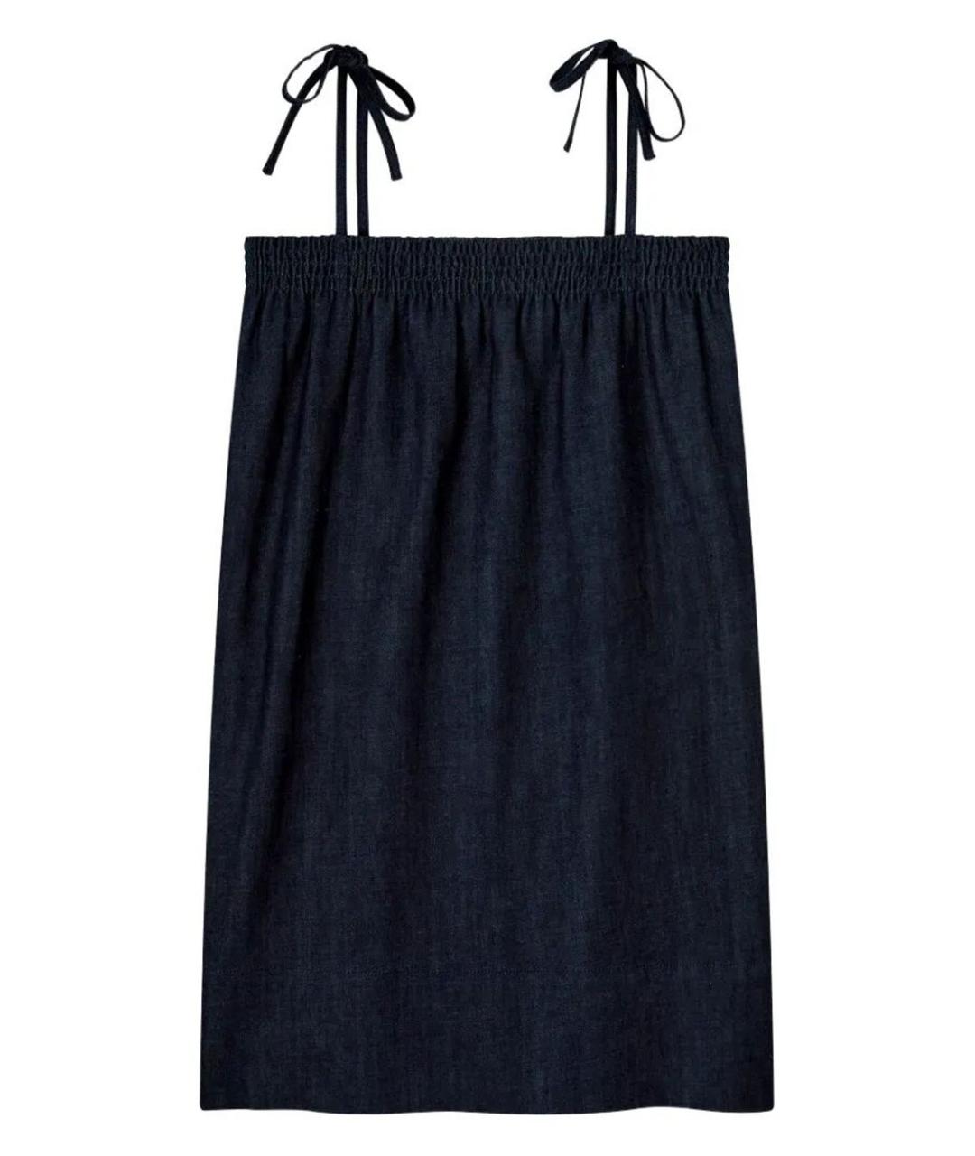 A.P.C. Темно-синее хлопковое коктейльное платье, фото 1