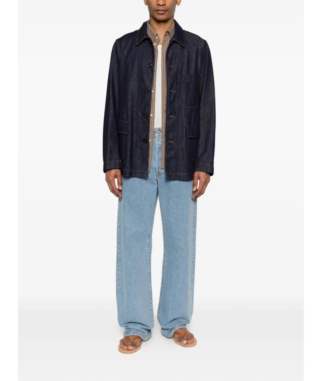 DRIES VAN NOTEN Темно-синяя хлопковая куртка, фото 2