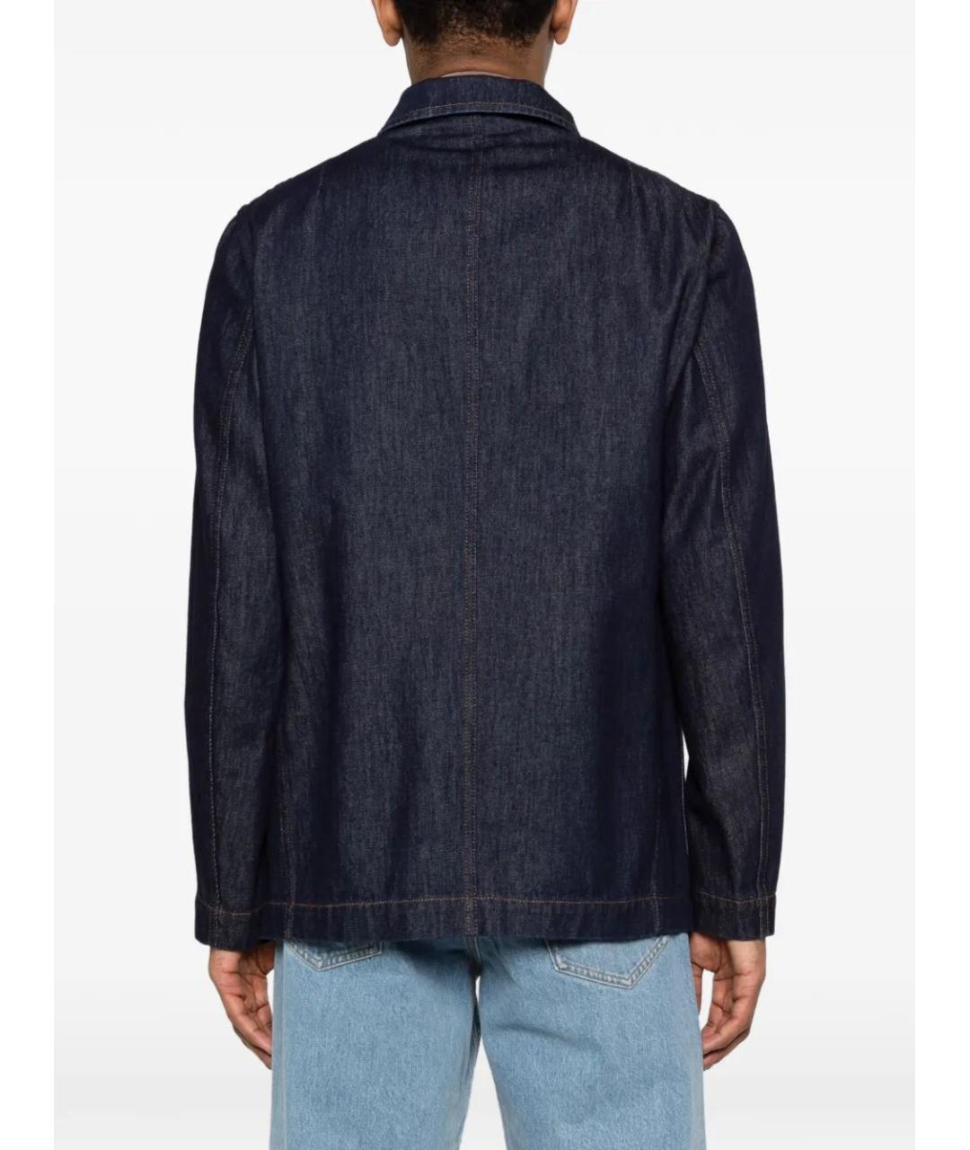 DRIES VAN NOTEN Темно-синяя хлопковая куртка, фото 3