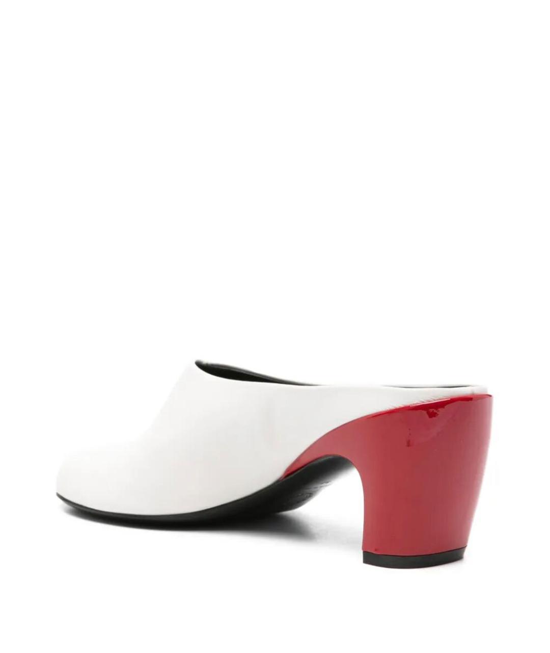 DRIES VAN NOTEN Белые кожаные мюли, фото 3